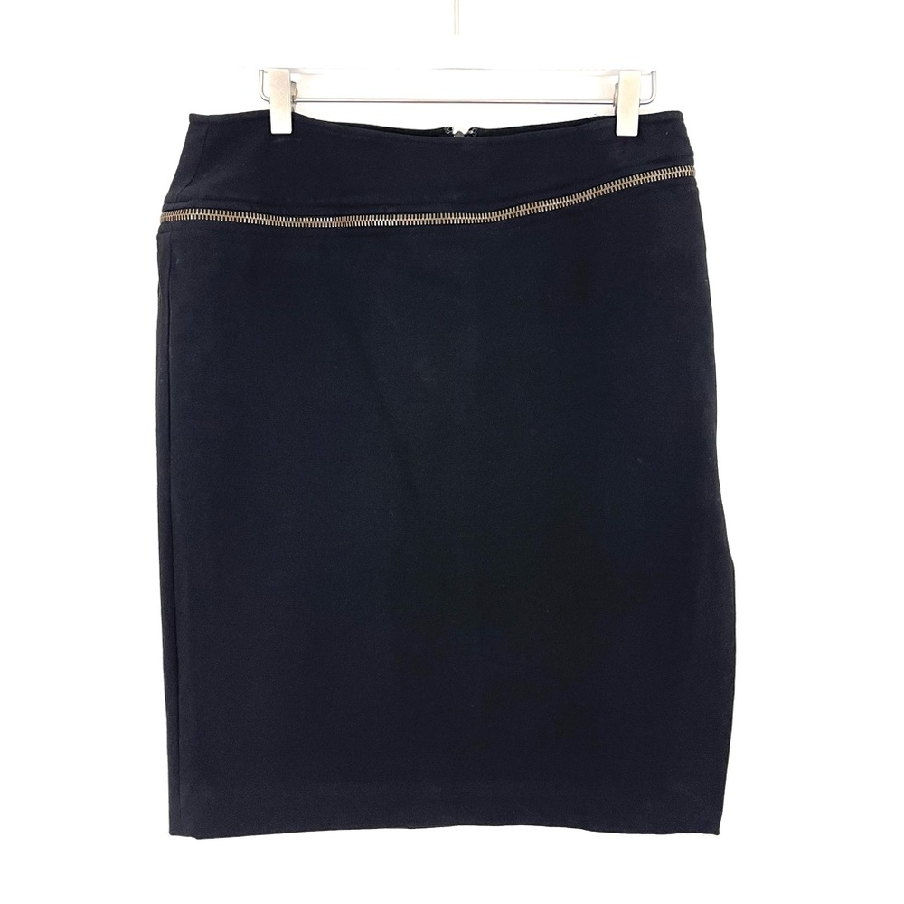 Donna Karan New York Wool Asymmetric Zip Pencil Skirt